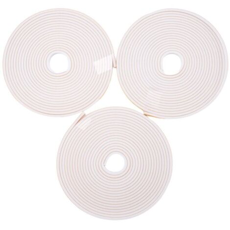 Burlete autoadhesivo de espuma para ventanas y puertas, 6 mm de ancho x 3 mm de grosor, color blanco. (1/4)