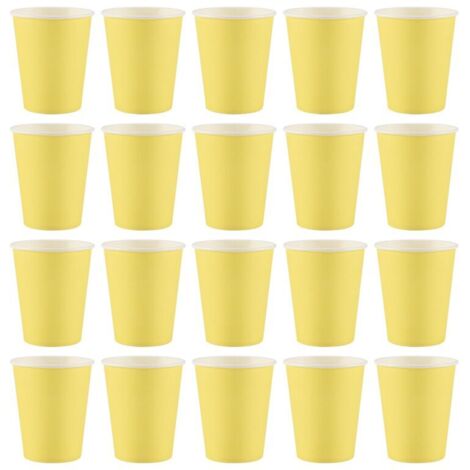 Vasos de papel de color sólido de 9 oz para fiestas de cumpleaños, vajilla desechable (1/4)
