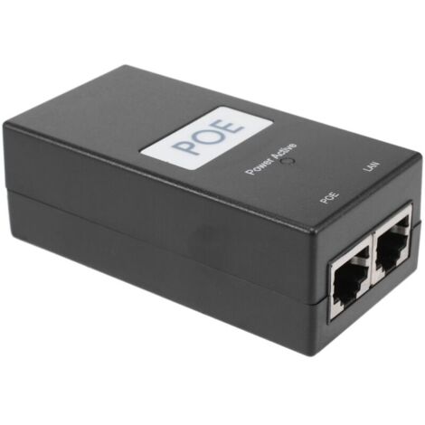 Adaptador Ethernet con inyector PoE de 24 V y 0,5 A para cámaras de videovigilancia IP. (1/4)