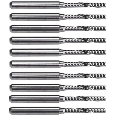 10 piezas de fresas de extremo acanaladas de carburo de 2 mm x 15 mm para máquina de grabado (1/4)