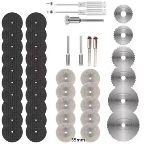 43 mini discos de diamante para sierra circular Dremel, discos de corte de resina HSS, para cortar madera, metal, plástico y piedra. (1/4)