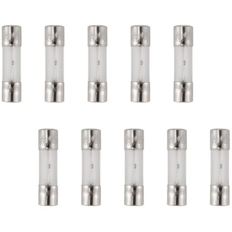 10 fusibles de acción lenta de 5x20 mm, 250 V, 3 A, con tubos de vidrio para equipos eléctricos. (1/4)