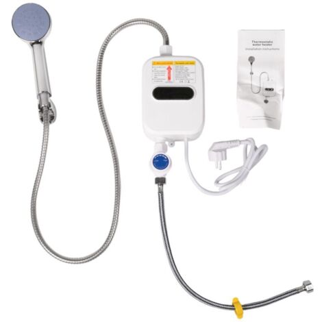 Calentador de agua instantáneo para ducha, 3500 W, pantalla digital, enchufe europeo de 220 V para baño.