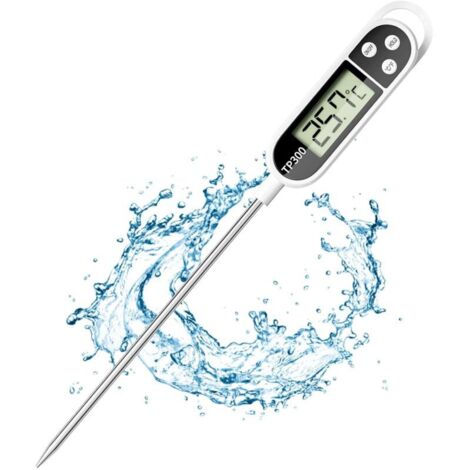 Termómetro de cocina con pantalla LCD, termómetro digital con sonda larga, alta precisión, lectura instantánea, termómetro para cocinar. (1/4)