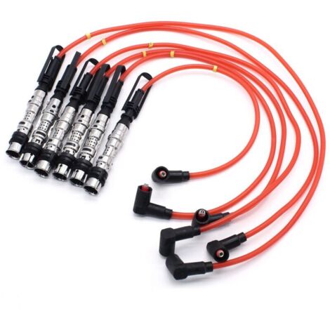 Bobina de encendido, bujías, cables, cable rojo, 6 piezas para Golf III Corrado VR6 2.8 2.9 con extractor (1/4)
