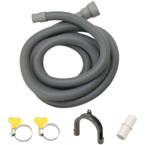 Kit de extensión de manguera de desagüe universal para lavadora de 10 piezas con conector, soporte y abrazaderas. (1/4)
