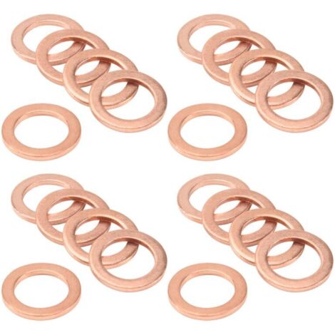 20 arandelas de cobre de 12x18x1,5 mm para juntas de sellado y anillos planos. (1/4)