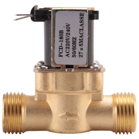Válvula solenoide eléctrica de latón de 220 V y 1/2 pulgada, normalmente cerrada, para control de productos químicos industriales y agua líquida.