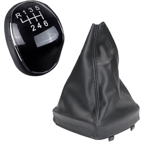Pomo de palanca de cambios de cuero para coches de 6 velocidades con motor de arranque, compatible con Mondeo Mk4 2007-2014. (1/4)