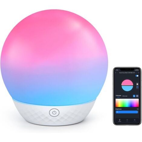 Lámpara de mesa LED inteligente, lámpara de mesita de noche, luz nocturna táctil Bluetooth con brillo ajustable, control por capas, compatible con Alexa, lámpara de mesa LED para sala de estar y dormi (1/4)