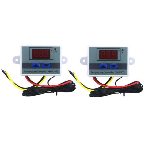 Controlador digital de temperatura LED de 110-220 V CA para sensor de termostato de calefacción y refrigeración de incubadoras (1/4)