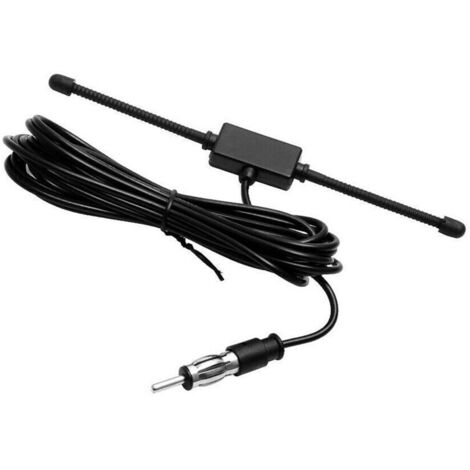 Antena de radio AM/FM universal, negra, para coche/barco, adhesiva, dipolo de vidrio. (1/4)