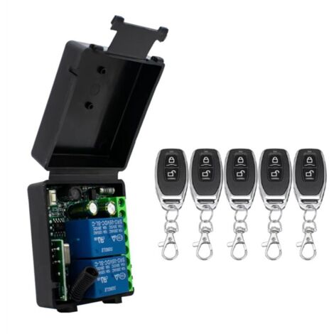 Receptor de control remoto inalámbrico de 433 MHz, 2 canales, relé de CA 85-256 V, para puerta de garaje, iluminación y cortinas.