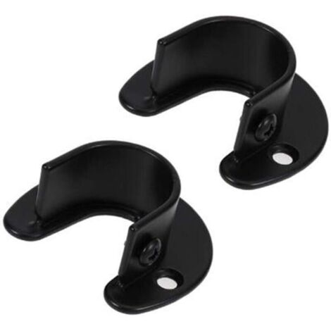 Soporte de pared de 2 piezas para riel de ropa, soporte para barra de cortina, portalámparas para barra de cortina de ducha para riel de ropa de 1,26" de diámetro (1/4)