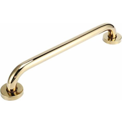 Barra de apoyo para ducha - Acero inoxidable chapado en oro - 30 cm - Seguridad en el baño - Barandilla de seguridad - Accesorio para bañera (1/4)