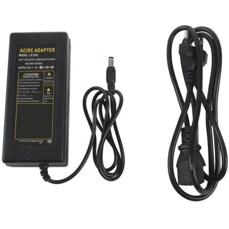 Adaptador de corriente de 12 V 5 A 60 W para tiras LED RGB SMD 3528 5050 (1/4)