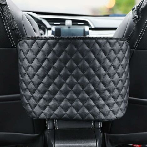 Bolsa organizadora para el asiento del coche - Soporte para bolso de mano para el coche - Organizador de gran capacidad para el respaldo del asiento, fabricado en cuero. (1/4)