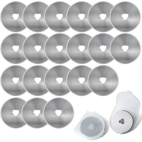 20 cuchillas rotativas de repuesto de 45 mm para cortadora, cuchillas redondas con estuche de almacenamiento para acolchado, papel, tela, scrapbooking, costura y cortadora de tela. (1/4)