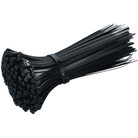 1000 bridas para cables, bridas de plástico negro, bridas de nailon, para organizar cables (1/4)
