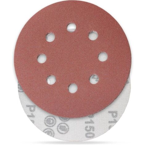 150 discos de lijado, discos abrasivos, tamaño de grano 125 mm, ideales para lijar/pulir/eliminar óxido, HSDPS5M100, paquete de 100 (1/4)
