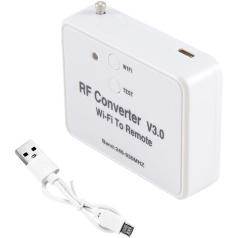 Convertidor de frecuencia de radio WiFi para control remoto de 240-930 MHz para automatización del hogar y puertas de garaje. (1/4)