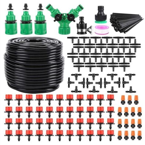 Kit de riego por goteo automático para armar uno mismo con tubo ciego de 1/4 de pulgada. (1/4)