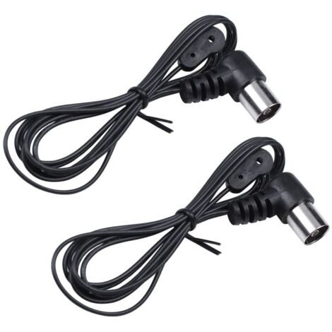 Juego de 2 antenas dipolo AM/FM, 75 ohmios, conector PAL, radio estéreo para interiores para receptor de cine en casa