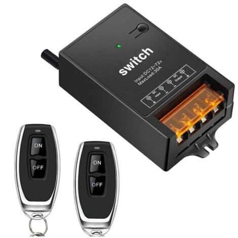 Interruptor de relé con control remoto inalámbrico de 12 V, 30 A, CC, 72 V, 60 V, 48 V, 36 V, 24 V para luces, lámparas y ventiladores.