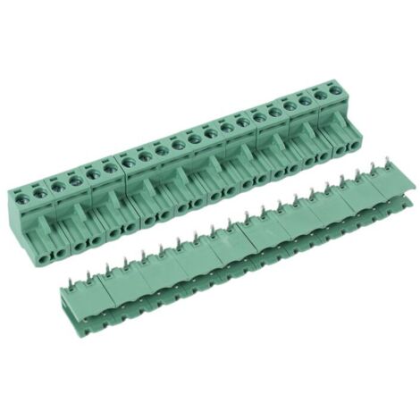 10 unidades de conector PCB de ángulo recto de 2 pines y 5,08 mm (1/4)