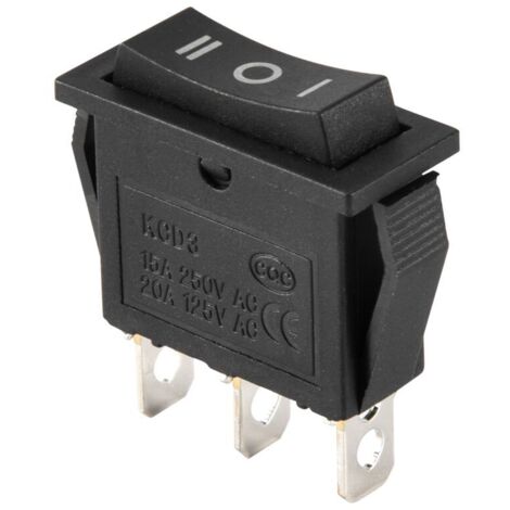 Interruptor basculante SPDT de 3 pines ON-OFF-ON, CA 250V 20A, posición de encendido/apagado. (1/4)
