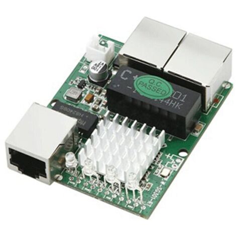 Conmutador de red Gigabit, 3 puertos, RJ45, 1000M, fuente de alimentación de 5V/12V, grado industrial. (1/4)