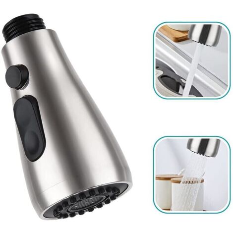 Rociador extraíble para fregadero de cocina con 2 tipos de chorro. (1/4)