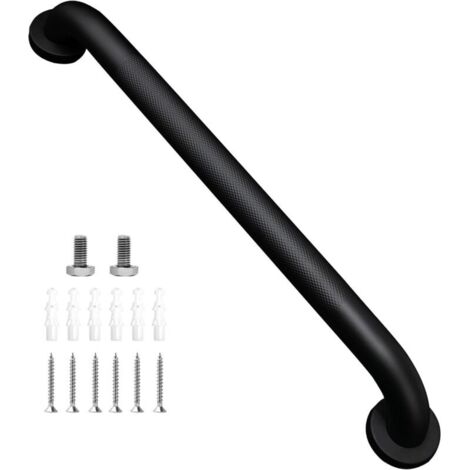 Barandilla de baño de acero inoxidable 304, apta para bañeras y escaleras, color negro mate, 50 cm. (1/4)