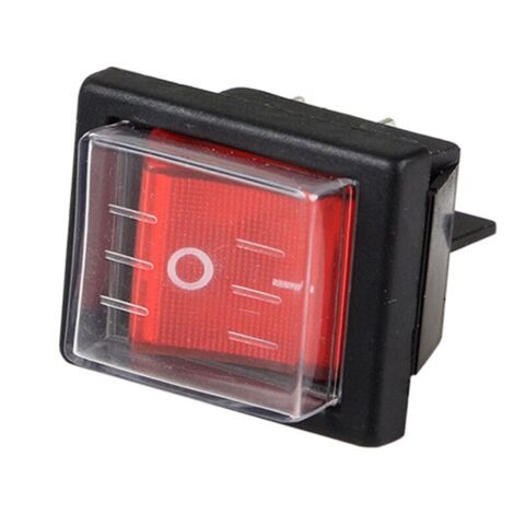 Interruptor basculante impermeable SPST de 4 pines y 36 x 29 mm para aspiradoras industriales con tapa. (1/4)