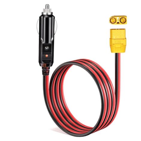 Cable de carga XT90 para toma de mechero de coche para generador solar de 12 V, 14 AWG