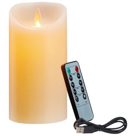 Velas LED recargables, sin llama, con efecto parpadeante, 12,5 cm, vela eléctrica, luz ambiental decorativa. (1/4)