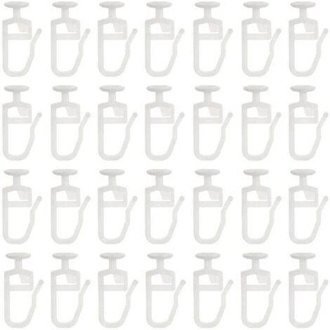 Clips para estores enrollables, ganchos blancos para rieles de cortinas, paquete de 50 (clips) (1/4)