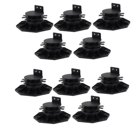 Paquete de 10 soportes ajustables para pisos flotantes, base de cimentación, altura ajustable. (1/4)