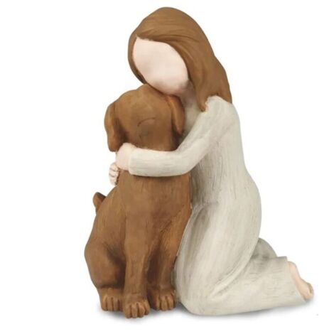 Figuritas "Amo a mi perro", regalos conmemorativos de amistad con ángeles, figuritas esculpidas y pintadas a mano para enamorados, color marrón. (1/4)