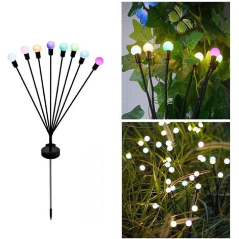 Luces solares para jardín, luces solares giratorias mejoradas, luces de colores, juego de 5 farolas solares impermeables para uso exterior, patio, jardín, paisajismo y decoración de jardines. (1/4)