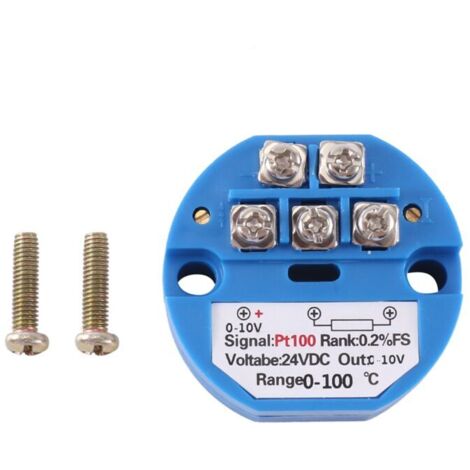 Transmisor de temperatura PT100 0-100°C Entrada RTD 0-10V Salida DC24V