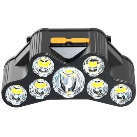 Linterna frontal de 7 LED, recargable por USB, para exteriores, superbrillante, resistente al agua, para pesca nocturna. (1/4)