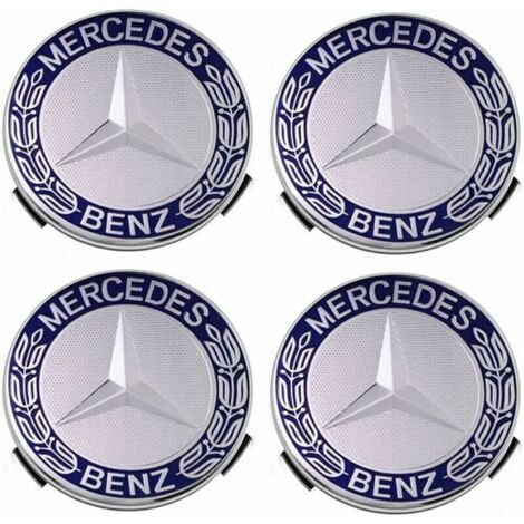 Embellecedores de rueda y tapacubos compatibles con Mercedes-Benz de 75 mm - azul, juego de 4
