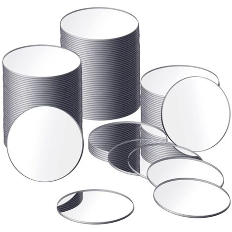 Juego de 25 espejos redondos adhesivos de 7,6 cm para manualidades y decoración. (1/4)