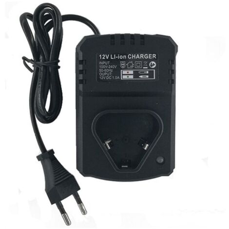 Cargador de red de 12 V para batería de iones de litio para taladro atornillador (110-240 V, enchufe europeo) (1/4)