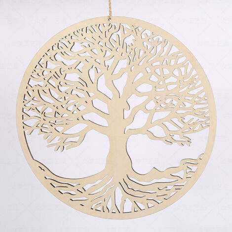 Árbol de la Vida de Madera para Decoración de Pared, Escultura para el Hogar (30 cm) (1/4)