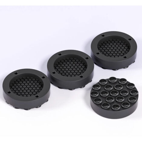 Juego de 4 amortiguadores de vibración para lavadoras, alfombrillas antideslizantes de goma universales antivibración para lavadoras y secadoras. (1/4)