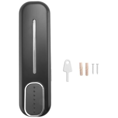 Dispensador de jabón de pared de 350 ml para manos, gel de ducha, baño, cocina, oficina, negro.