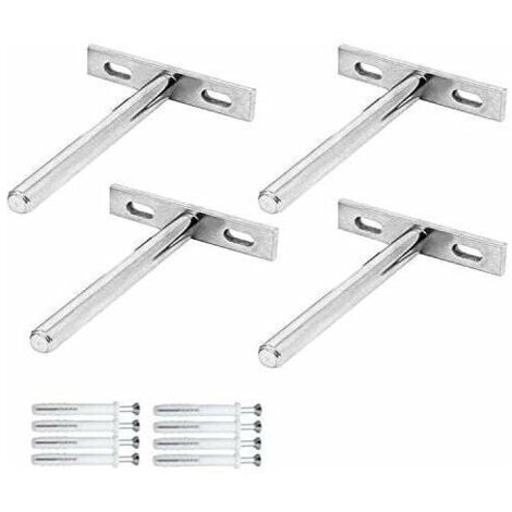 soportes invisibles para estantes flotantes, fijación oculta, soportes de pared en forma de T para fijar estantes de madera, estantes de madera invisibles para bricolaje. (1/4)