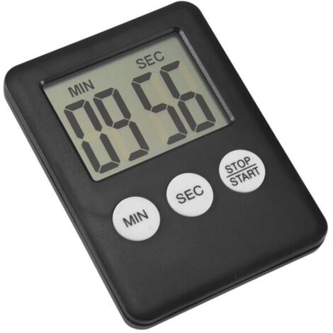 Temporizador de cocina digital LCD súper delgado con temporizador de cuenta regresiva cuadrado, imán y alarma. (1/4)
